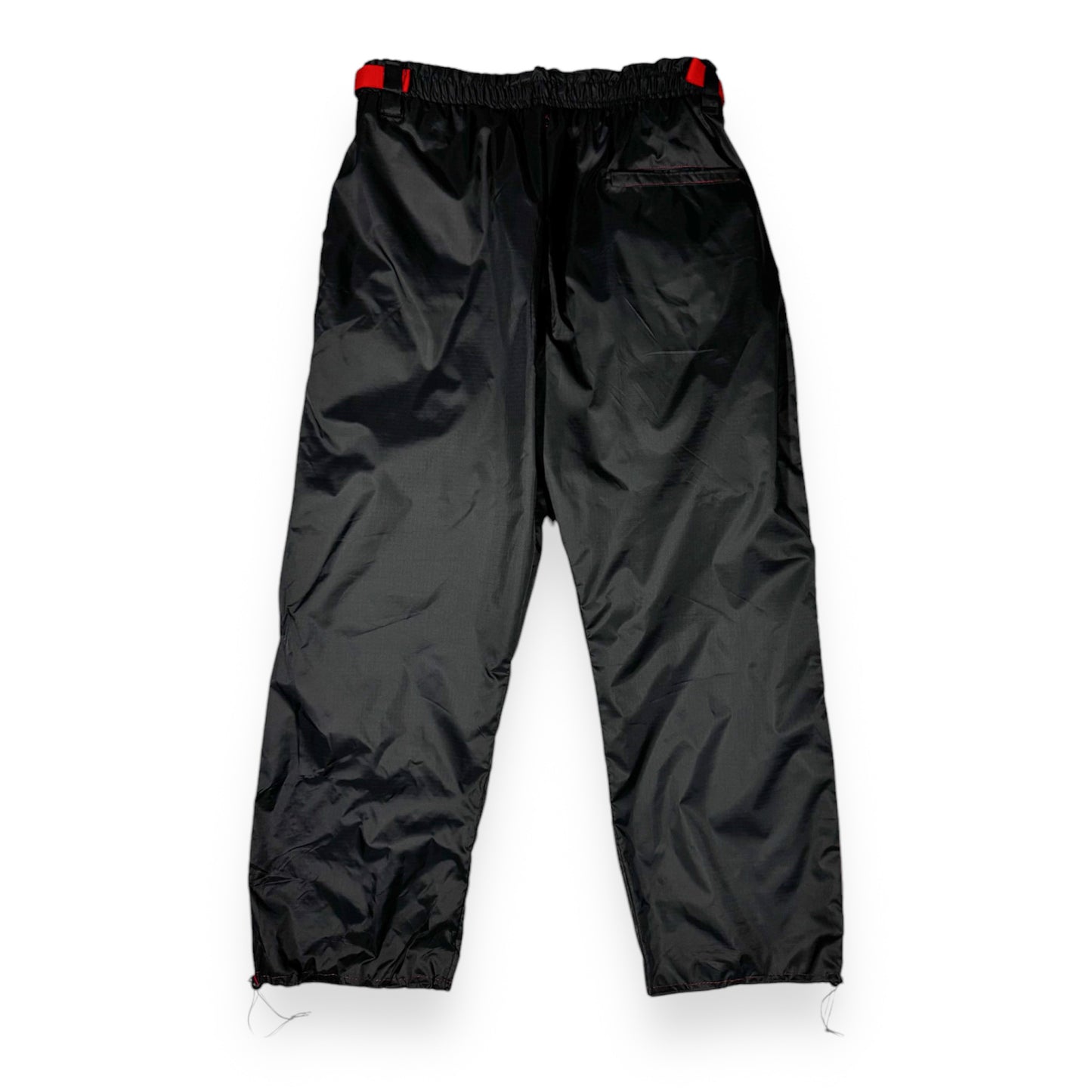Adjustable Nylon Windbreaker Pants – Black & Red