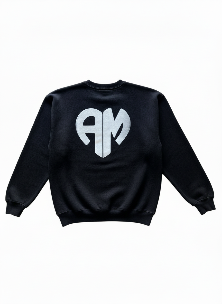 Le Petit Aime Moi Kids Crewneck - Black