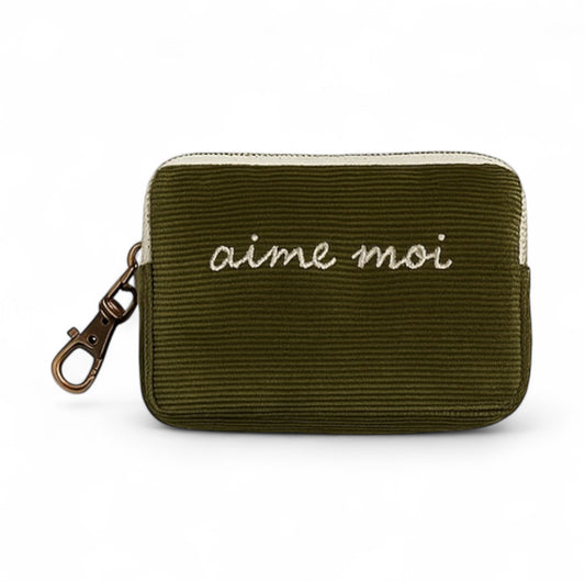 Aime Moi Corduroy Clip Pouch – Mini Utility Coin Pouch